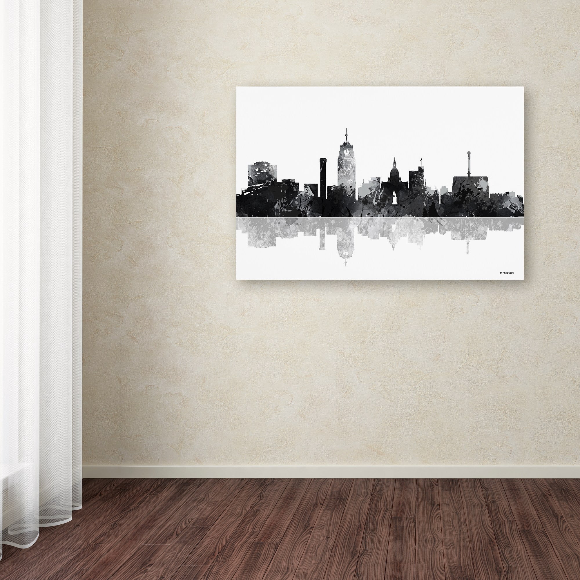 Trademark Fine Art "Lansing Michigan Skyline BG-1" Canvas Art by Marlene Watson