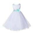 thumbnail image 3 of Ekidsbridal White Mint Tulle Rattail Edge Flower Girl Dress Christening Formal Evening Gown for Photoshoots 829T M, 3 of 3