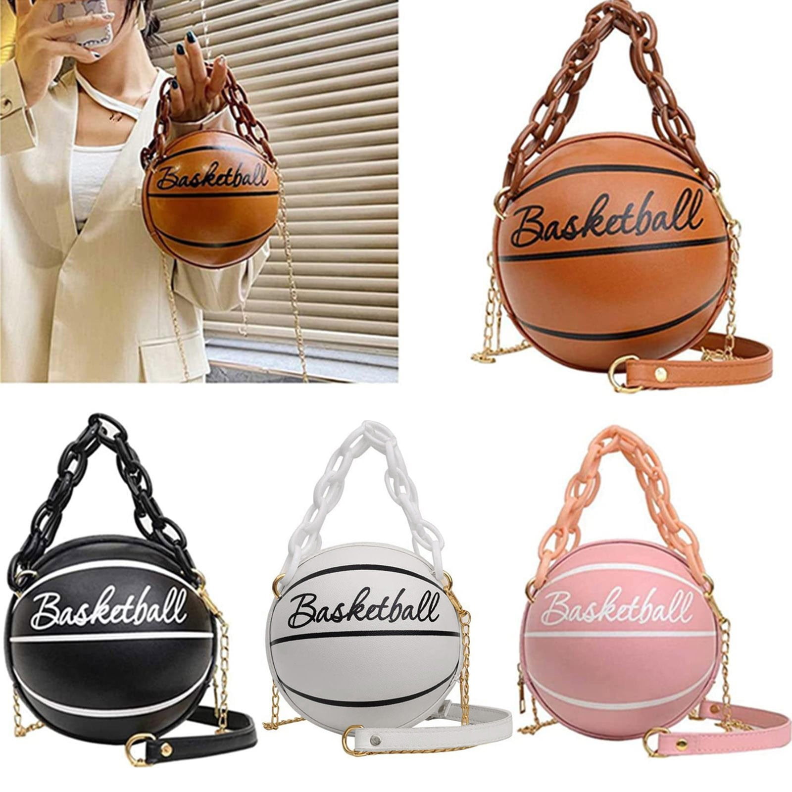 Modisza Women Crossbody Bags Basketball Shaped PU Handbags Adjustable Strap Shoulder Messenger Purse