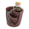 thumbnail image 3 of koolsoo Creative Landscape Decor Flowers Pot Resin Pots Figurines Resin Flower Pot for A, 3 of 5