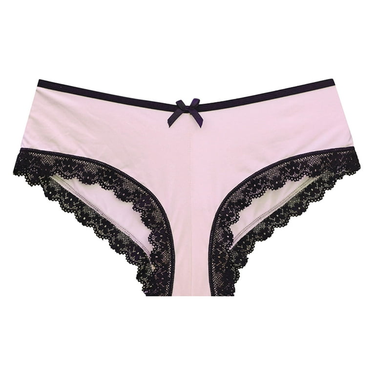 MRULIC panties for women Women Lace Panties Stretch Soft Underwear Pink + M  