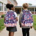 thumbnail image 4 of FKELYI July 4th USA Star Print School Backpack for Kids 17 Inch Bookbag Lightweight Backpacks for Boys Girls Casual Daypack with Multi-Pockets Rucksack, 4 of 7