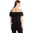 thumbnail image 2 of GUESS Womens Sasha Lace Bandeau Blouse, Black, Large, 2 of 2