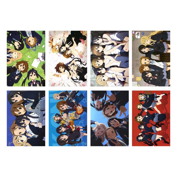 Set de pósteres K-On! Impresiones artísticas de pared sin marco de anime, 8 piezas, 20 x 30 cm