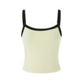 thumbnail image 2 of Musuos Women´s Crop Cami Tops, Spaghetti Strap Square Neck Contrast Color Slim Fit Camisole, 2 of 10