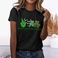 thumbnail image 2 of Aayomet St Patrick's Day Tops For Women Casual Women's Casual Short Sleeve Crew Neck Basic Crop Top T Shirts,Black XL, 2 of 3