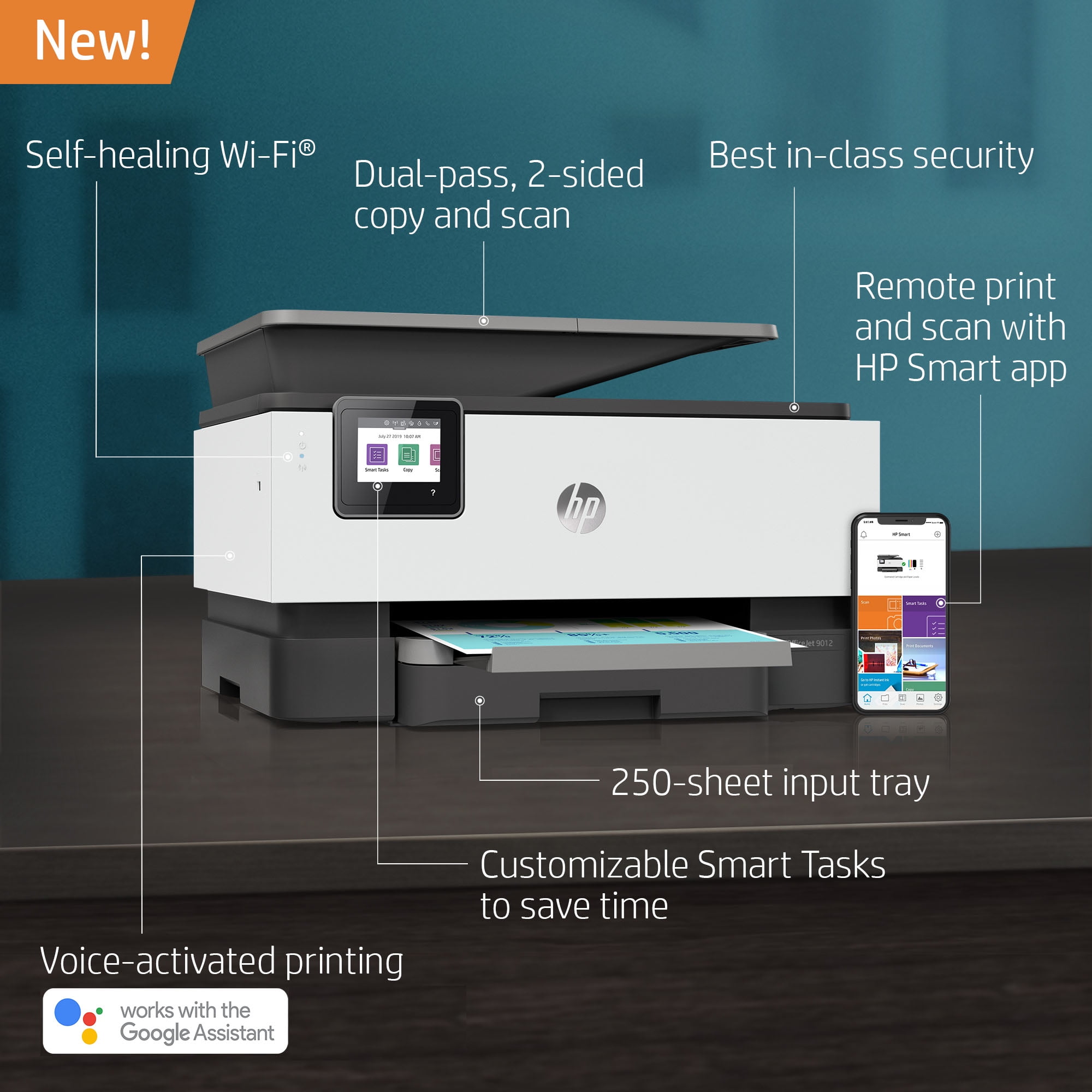 Mispend gavnlig plus HP OfficeJet 9012 All-in-One Wireless Printer, with Smart Tasks for Smart  Office Productivity - Walmart.com