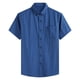 thumbnail image 1 of Mens Manga Corta Botón Abajo Camisas Negocios Turndown Cuello Bolsillo Red Blusa de Algodón, 1 of 9