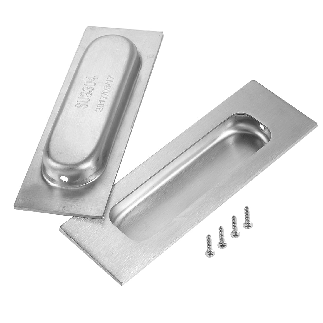 Recessed Pull Sliding Door Handle Satin Stainless Steel 40 x 40mm Square Flush 