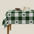 thumbnail image 3 of Wukai Green White Christmas Tree Lumberjack Plaid Waterproof Tablecloth for Kitchen Dining, Fits Square Tables for 2-4 Seats -60"x60", 3 of 7