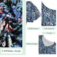 thumbnail image 4 of CHUANK Blouses pour Femmes à Fleurs à Volants Manches Courtes Tunique Décontractée Col en V Chemises d'Été, 4 of 6