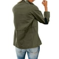thumbnail image 4 of Bomotoo Women Outwear Lapel Military Jacket Long Sleeve Coat Lightweight Utility Jackets Outdoor Army Green S, 4 of 9