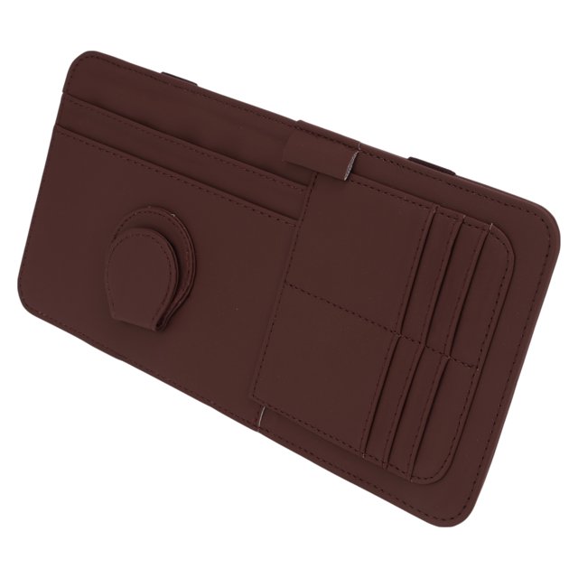 Clip para gafas de sol de coche Unique Bargains, soporte universal para gafas de sol en el parasol del coche, cuero rojo 32x16cm 1 Pcs