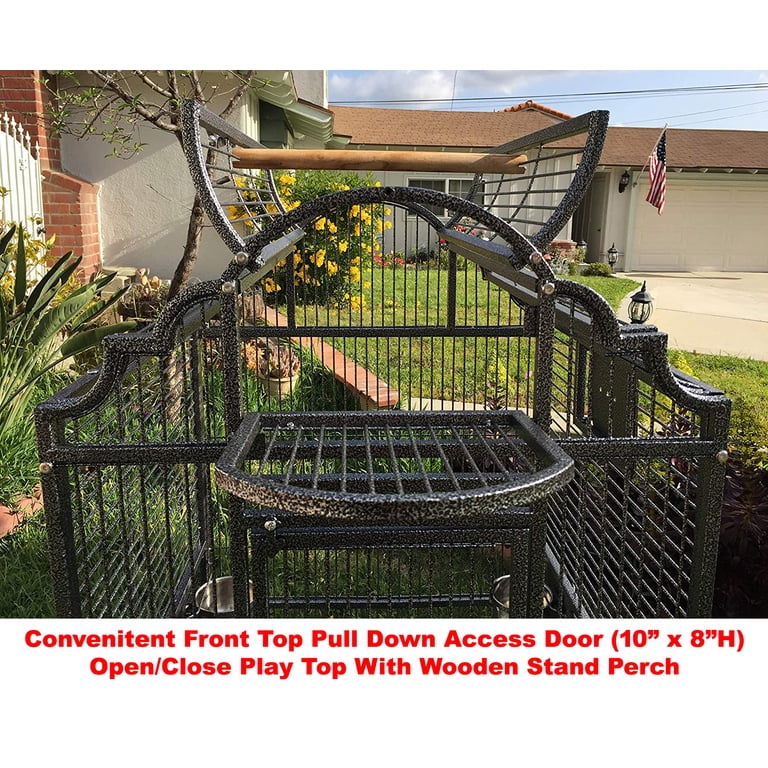 Mcage Large Elegant Wrought Iron Open Dome Play Top Bird India