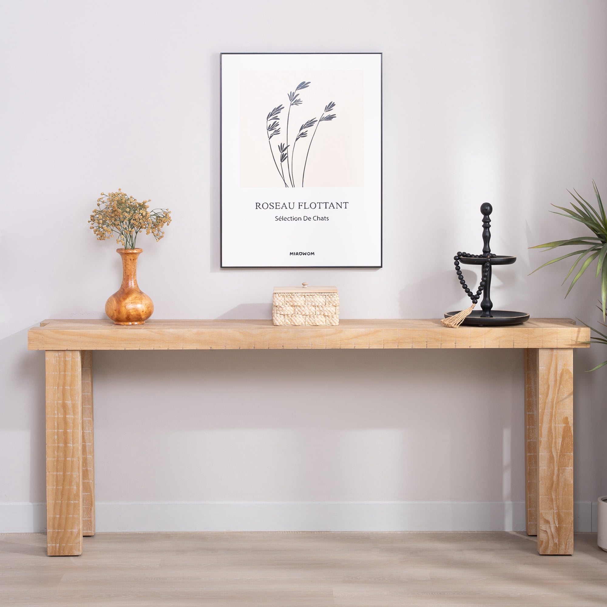 MDQMD 77.2'' Wood Console Table for Entrywya,Minimalist Sofa Table with Natural Wood Finish for Living Room,Hallwa