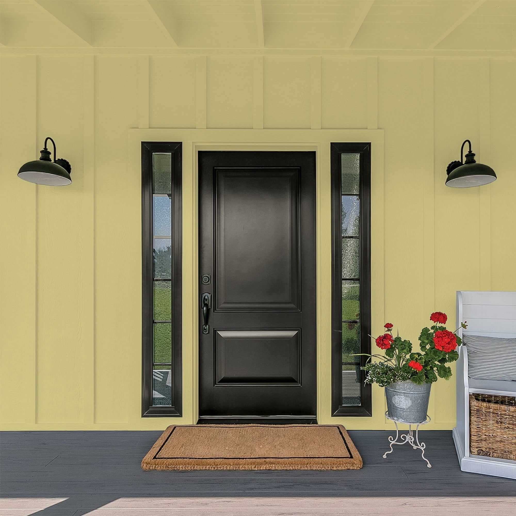 Glidden HEP Gracious Glow / Green Flat Exterior Paint with Primer, 1 Gallon