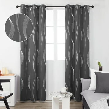 Deconovo Black Short Blackout Curtains, Energy Efficient Curtains, Light Blocking Window Panels, Grommet Curtains for Kitchen (42 x 54 inch, Black, 2 Panels)