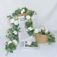 thumbnail image 4 of Roses Garland Decoration,5.9Ft Reusable Eucalyptus Vines for Wedding Backdrop Decorations,2Pack,White Table Runner Decor for Home,Party, 4 of 6
