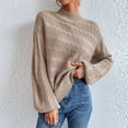 thumbnail image 3 of Suéter de cuello alto redondo suelto de color sólido europeo y americano de otoño e invierno para mujer, 3 of 6