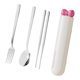 thumbnail image 5 of Juego de cucharas y palillos, vajilla, utensilios de viaje, juego de cubiertos portátiles para Blanco 4 piezas, 5 of 9