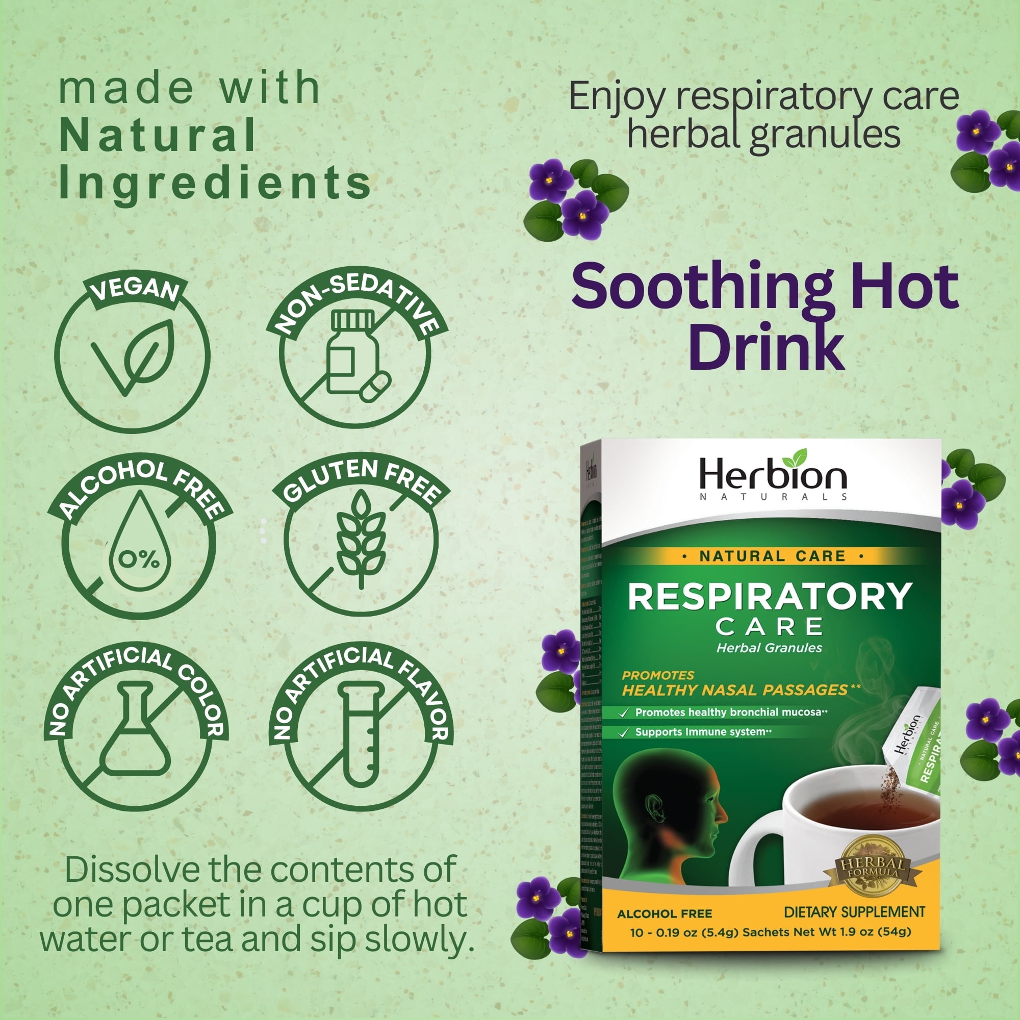 Herbion Naturals Respiratory Care Granules, 10 Count Sachet - Help