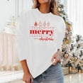 thumbnail image 4 of HOMBOM Womens Christmas Sweatshirt Ultra Soft Fleece Relaxed Fit Merry Print Crewneck Holiday Gift Festive Top, 4 of 8