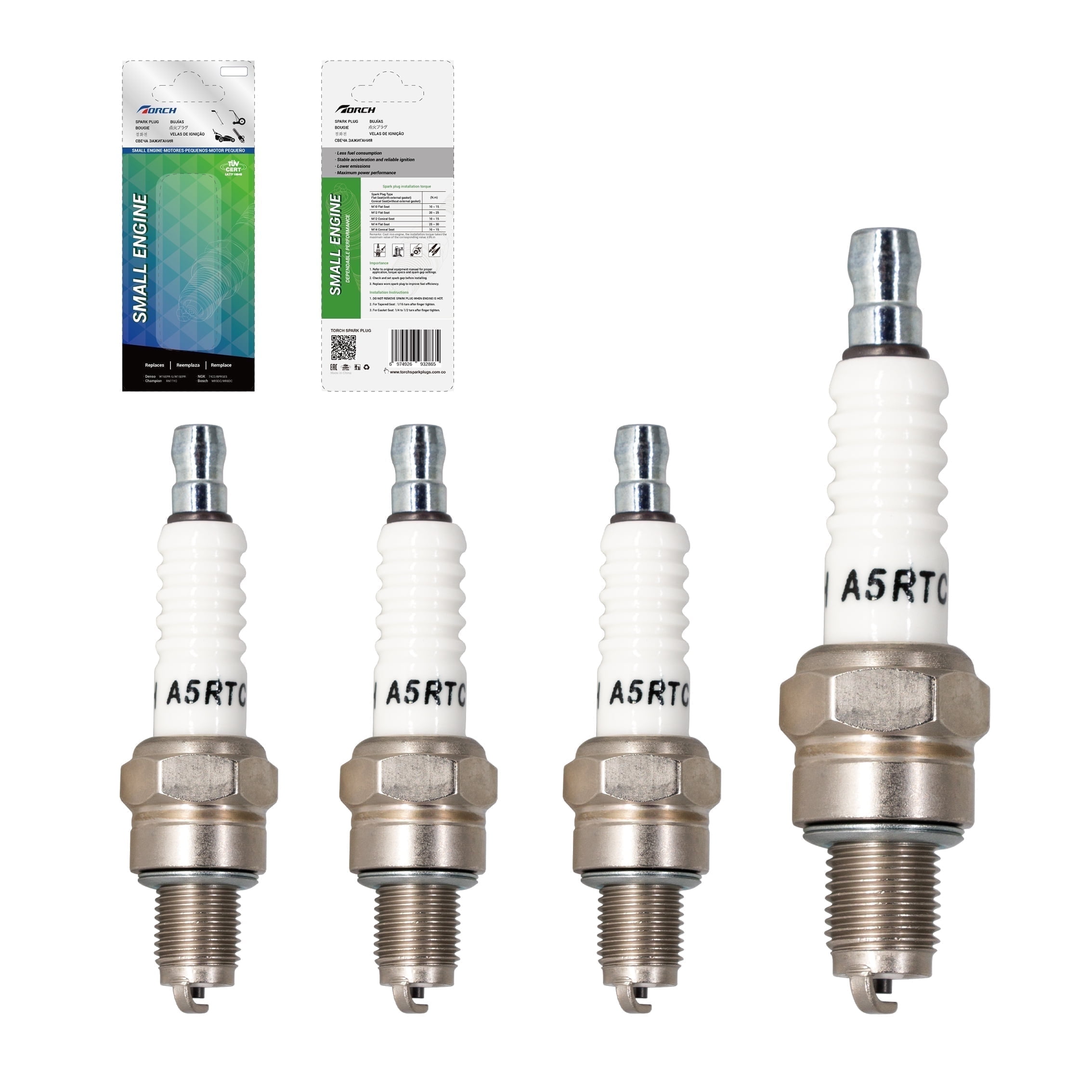 TORCH K7RTC Spark Plug Replace for NGK 4644/BKR7E 6364