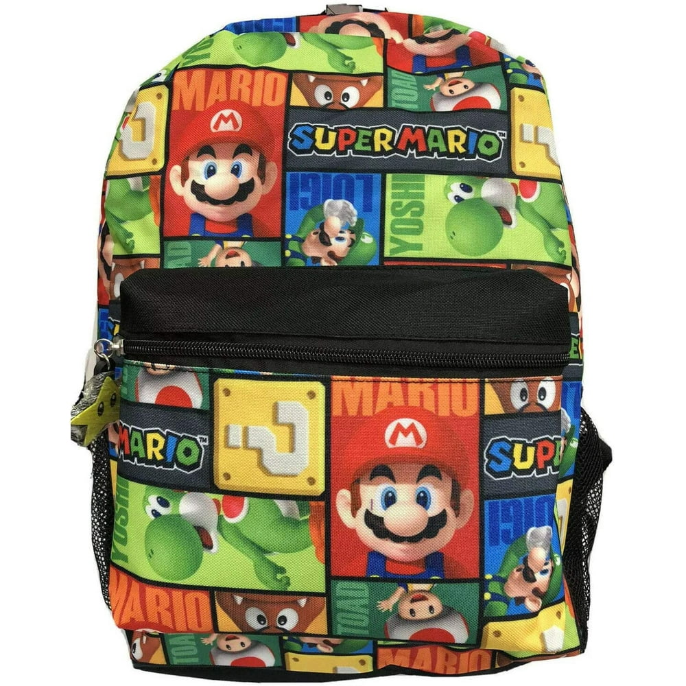 EZ Collection Super Mario 16" Allover Print Character School Backpack