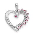thumbnail image 2 of Auriga Fine Jewelry 14K White Gold Ruby and Diamond Heart Pendant (W- 17.42mm) for Women, 2 of 6