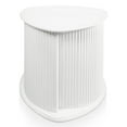 thumbnail image 4 of Furniture of America Talo Fluted Pedestal Triangle Storage End Table, Glossy White, 4 of 20