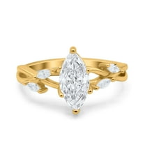 Yellow Tone, Simulated Cubic Zirconia Size-6 Teardrop Pear Halo Twist Infinity Shank Art Deco Engagement Wedding Bridal Ring 925 Sterling Silver