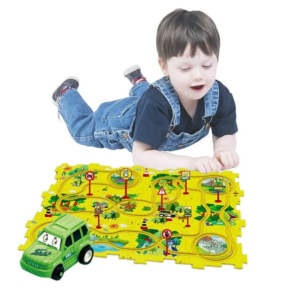 Children Educational Rail Car Diy City Map Scene To Build A Variety Of Assembled Rail Car Toys