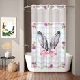 thumbnail image 6 of No Hook Shower Curtain with Built-in Rings - Easter Bunny Ears Washable Waterproof Fabric Bathroom Curtains for Hotel,Rentals, Stall 54 X 78 Inch , Spring Daisy Floral Color Plaid, 6 of 8