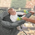 thumbnail image 4 of Summer 2-in-1 Full Coverage Cushy Shopping Cart Cover (Heather Gray) and High Chair Cover with Removable Seat Positioner, Strap, Phone Holder, and Toy Loops, Heather Gray and Black, 4 of 6
