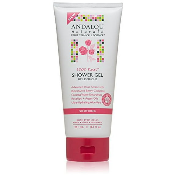 Andalou Naturals 1000 Roses Shower Gel, Soothing 8.50 oz