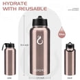 thumbnail image 4 of Opard Stainless Steel Water Bottle, 32 oz Vacuum Insulated Double Walled Leak Proof Sports Water Bottle with Straw for Gym Travel Camping Rose Gold Gradient, 4 of 6
