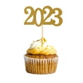 thumbnail image 6 of opvise 24Pcs Cake Decorations Handmade Attractive Glitter Bright-colored Paper 2023 Graduation Cupcake Toppers Red, 6 of 7