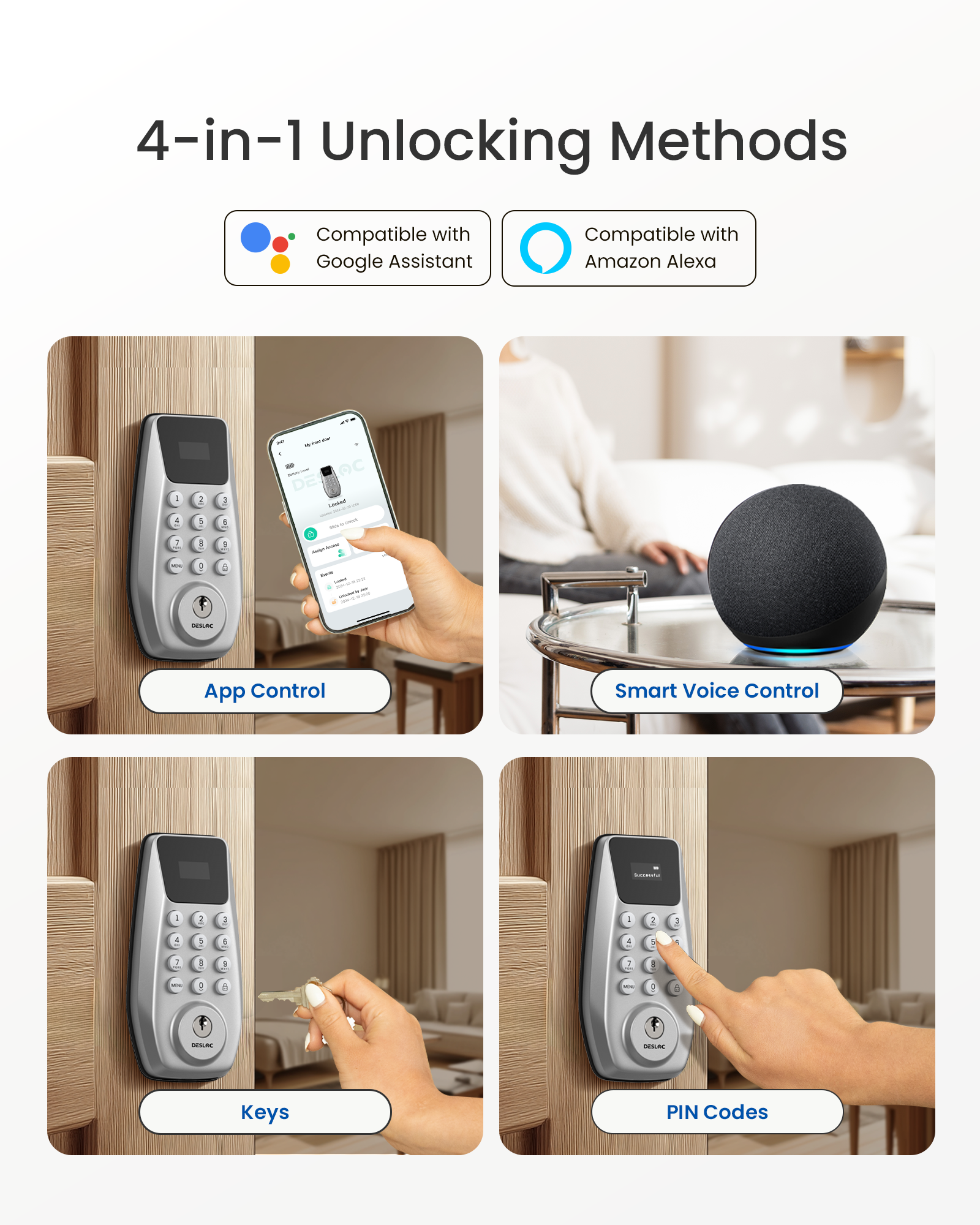 DESLOC C100 Plus-W Keypad Deadbolt Smart Lock photo 5