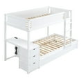 thumbnail image 6 of Harper & Bright Designs Twin Over Twin Bunk Bed with Trundle and Desk, Solid Wood Bunk Bed Frame with Storage Drawers and shelves for Bedroom, White, 6 of 14