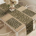 thumbnail image 2 of Ambesonne Leopard Table Runner & Placemats, Animal Skin Blemish Blots, Placemat 4 pcs + Runner 14"x72", Charcoal Grey and Pale Coffee, 2 of 2
