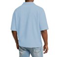 thumbnail image 4 of Mens Quarter Zip Polo Shirts Casual Short Sleeve Waffle Pullover Sweater Top Summer Light Outdoor Golf Sport Shirt, 4 of 6