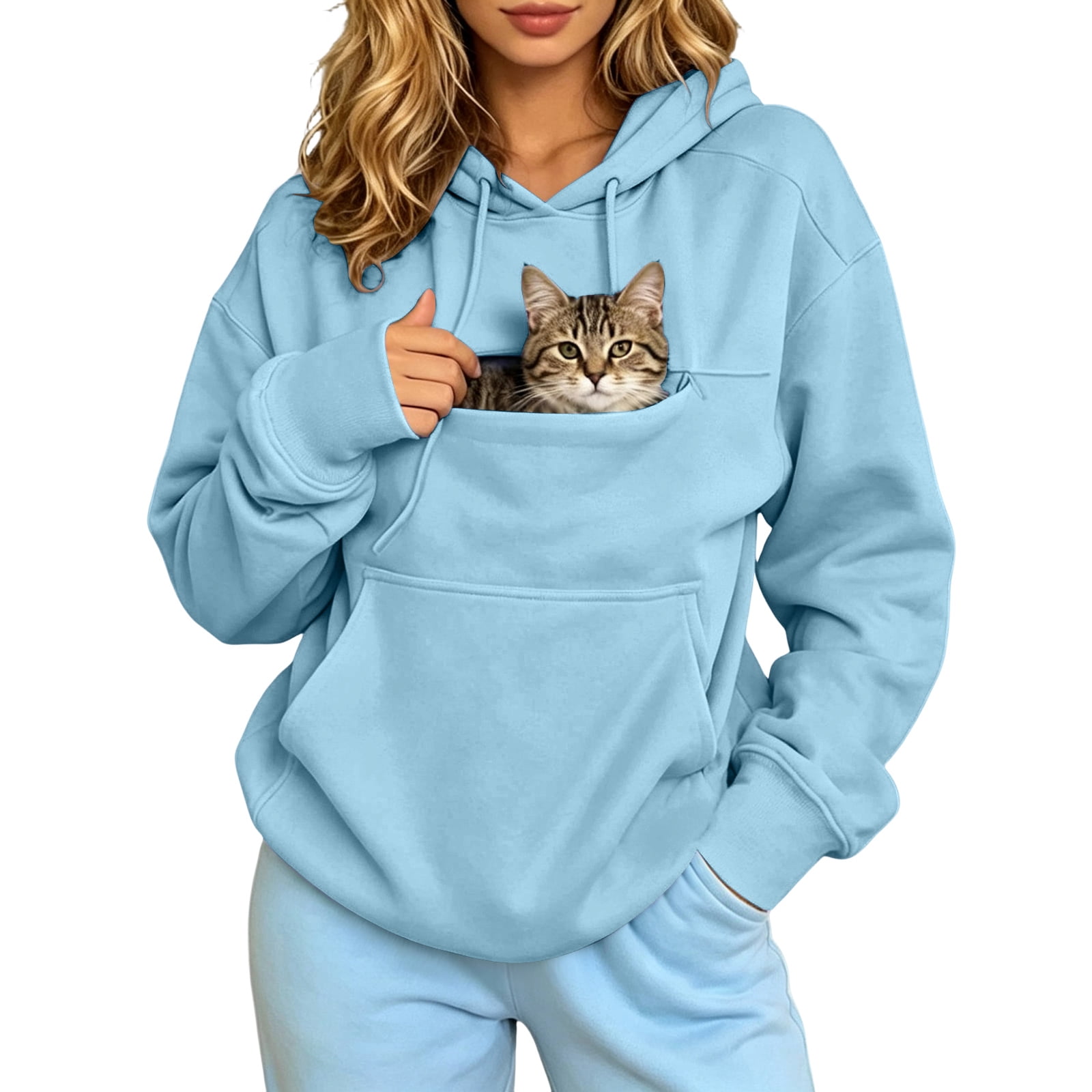 Pet Carrier Hoodie Pet Pouch Hoodies with Pockets Hooded Sweatshirt | Pet hoodie carrier long sleeve oversized large pouch pet hoodies lightweight dog pouch pullover tops 485