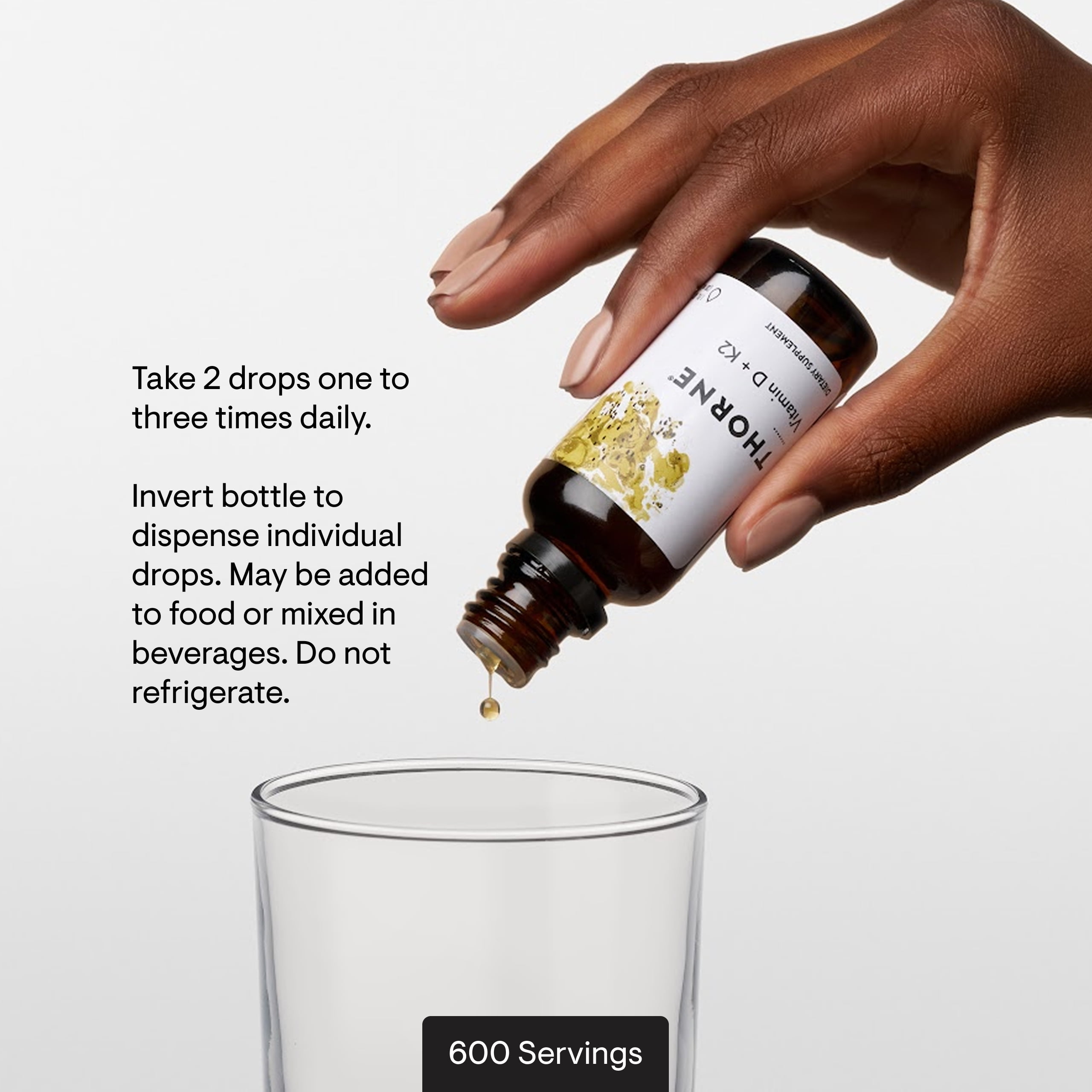 THORNE - Vitamin D + K2 Liquid with a metered dispenser - Vitamins D3 and K2 to Support Healthy Bones and Muscles* - 1 Fl Oz (30 ml) - 600 servings