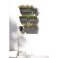 thumbnail image 3 of Ecopots Manhattan Wall Durable Modern Rectangular Indoor/Outdoor Recycled Based Composite Hanging Flower Planter, Dark Grey, 21.5", 3 of 4