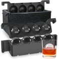 thumbnail image 4 of TINANA Crystal Clear Ice Maker, Silicone Ice Ball Tray, 2" Large Ice Cube Mold, Sphere Ice Mold, Black, 4 of 6