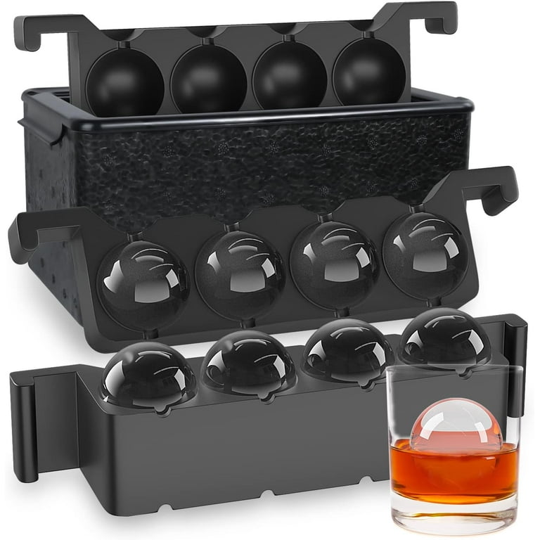 Silicone Black Spherical Round Ball Ice Cube Tray Maker, Size: 12 X 12 X  5cm /4.7