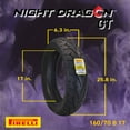 thumbnail image 2 of Pirelli Night Dragon GT 160/70B17 M/C 79V REINFTL Cruiser Motorcycle Rear Tire - Superior Traction & Handling for High-Performance Cruisers w/ Keychain, 2 of 8