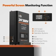 LiTime 24V 3000W All-in-One Solar Inverter Charger | 60A MPPT Solar Controller | Pure Sine Wave Output | Uninterrupted Power Supply | RS485 Communication | Home Energy Storage, Off-Grid Solar System