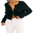 thumbnail image 1 of Women‘s Long Sleeve Cropped Cardigan in Cable Knit with Button Closure, 1 of 5