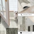 thumbnail image 6 of Dining Room Rugs for Under Table - 7x9 Mid Century Modern Rug for Living Room Low Pile Thin Carpet for Bedroom Office - Geometric Minimalist Design for Young Families (Beige/Olive Green/Gray, 7x9), 6 of 13